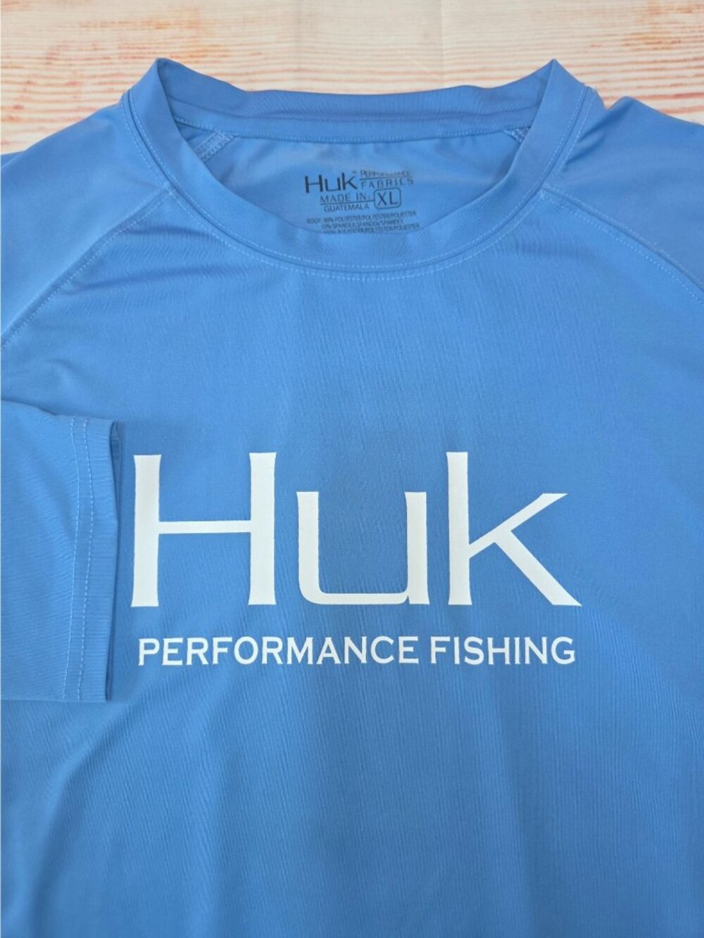 Huk Blue Long-Sleeve Performance Fishing Shirt XL Moisture-Wicking